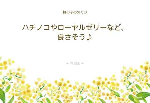 70代　女性　ハチノコやローヤルゼリーなど、良さそう♪