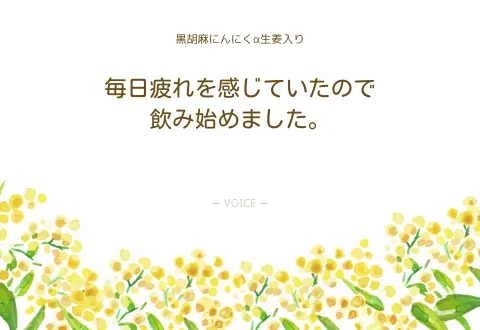 60代　男性　毎日疲れを感じていたので飲み始めました。